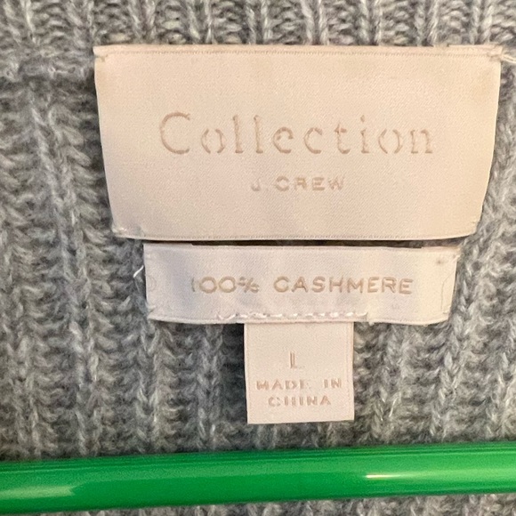 J.Crew collection side split gray cashmere crew neck sweater. Size L - Picture 2 of 11